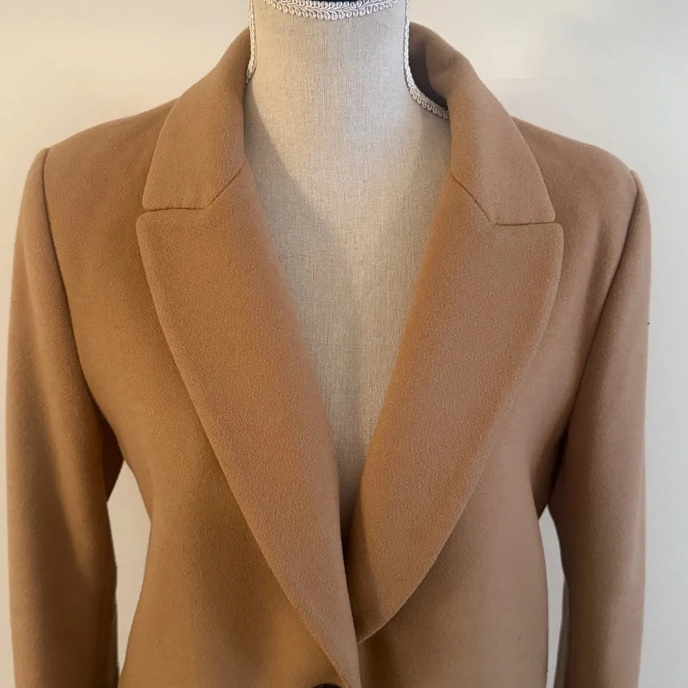 Zara Woman Camel Tan Menswear Inspired Blazer Coat Large